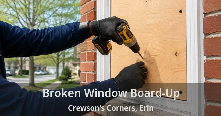Broken Window Board-Up Crewson's Corners, Erin - ON