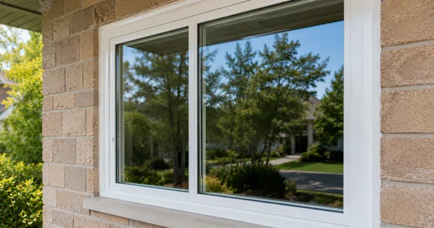 technician installing new insulated glass unit in window frame in Erin