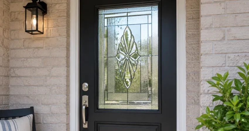technician replacing a cracked decorative glass panel in Orton, Erin