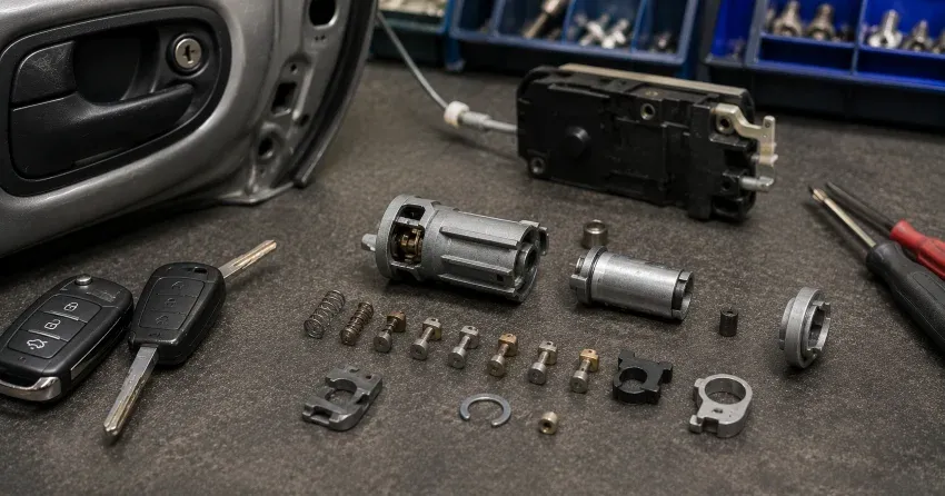 technician testing a car key fob during Car Lock Repair Erin