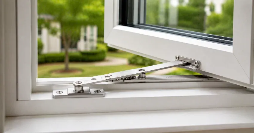 technician replacing casement window hinge in Erin